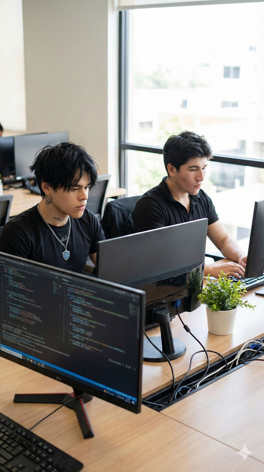 Equipo trabajando en desarrollo de software